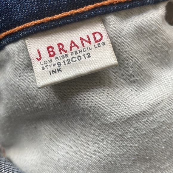 J Brand Low Rise Pencil Leg Jean Color Ink Size 25 Dark Wash Stretch - Picture 5 of 8